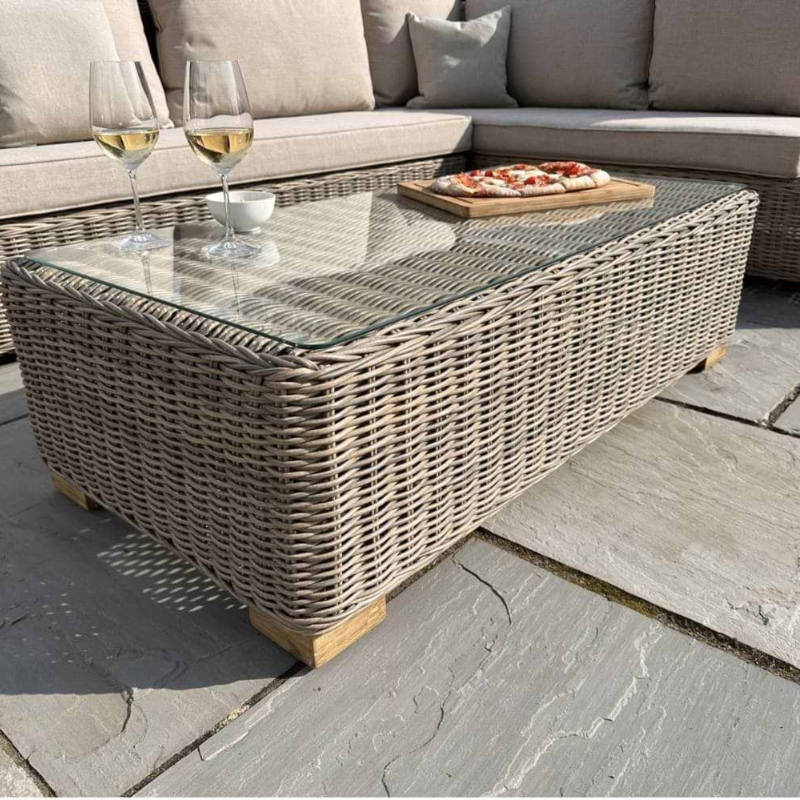 Glass top coffee table set