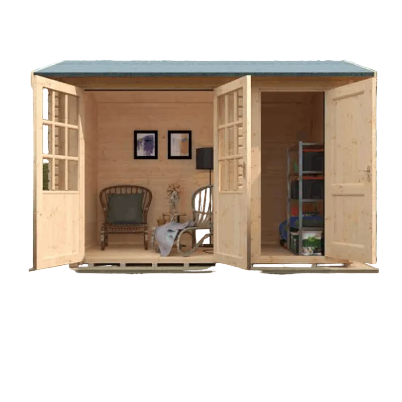 Coronation 44mm log cabin two doors with half glass and one full door
