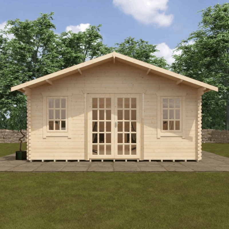 Kensington 30 x 18 Large cabin 44mm with Georgian style door.