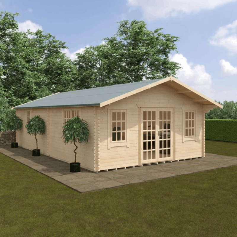 Kensington 30 x 18 Large cabin 44mm with Georgian style door.