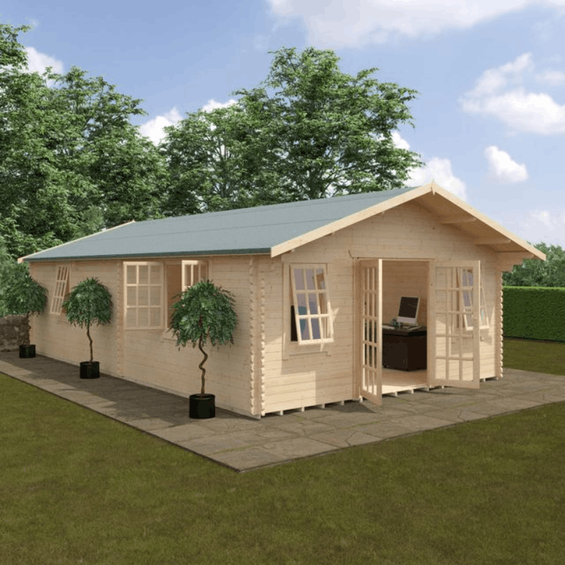 Kensington 30 x 18 Large cabin 44mm with Georgian style door.