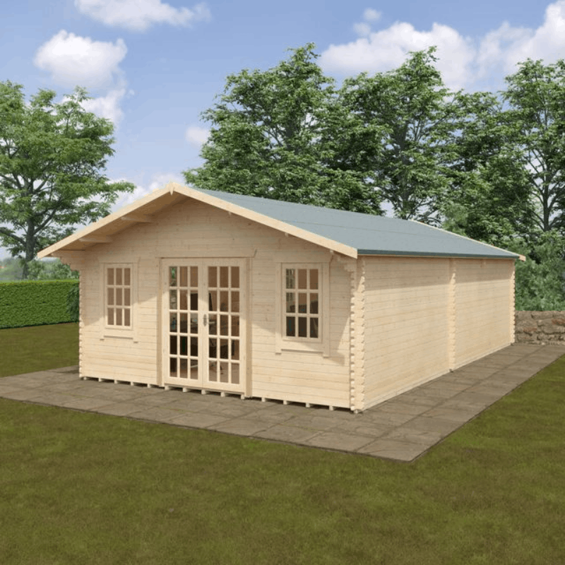 Kensington 30 x 18 Large cabin 44mm with Georgian style door.