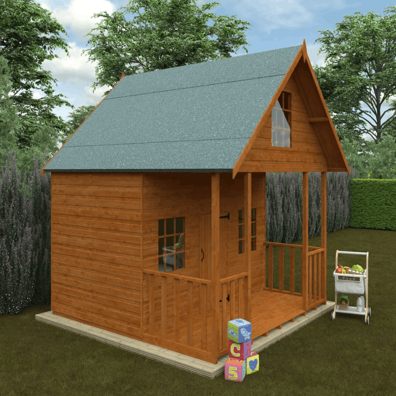Side view of the Lodge children's playhouse