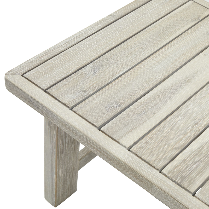 Close up of the Palmer outdoor wooden table