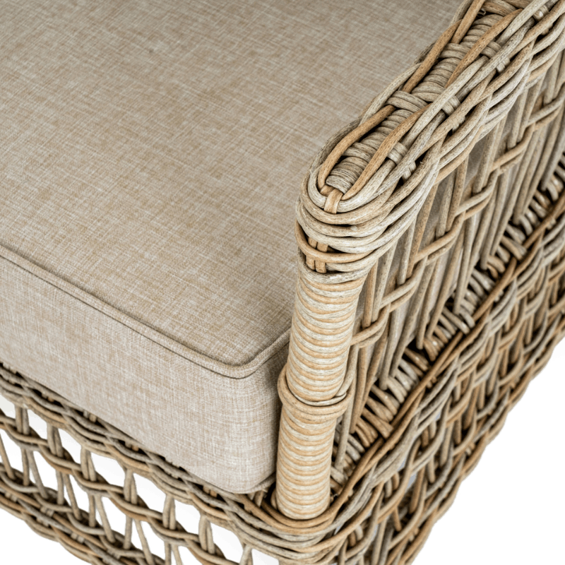 Close up of the wicker chair